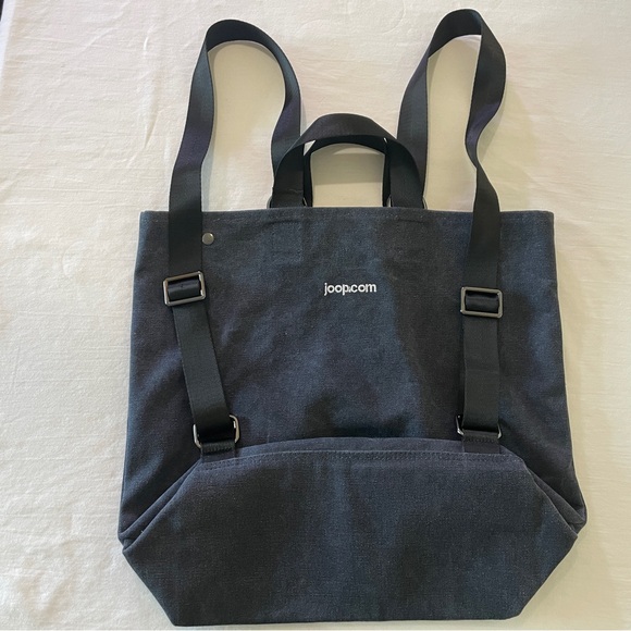 JOOP Jeans Charcoal Grey Canvas Logo Backpack Purse/Bag - Picture 2 of 9